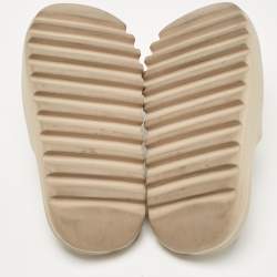 Pre Owned Yeezy x Adidas Beige Rubber Pure Slides Size 38.5