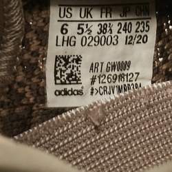 Pre Owned Yeezy x Adidas Brown/Beige Knit Fabric Boost 350 V2 Ash Stone Sneakers Size 38 2/3