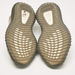 Pre Owned Yeezy x Adidas Brown/Beige Knit Fabric Boost 350 V2 Ash Stone Sneakers Size 38 2/3