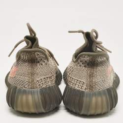 Pre Owned Yeezy x Adidas Brown/Beige Knit Fabric Boost 350 V2 Ash Stone Sneakers Size 38 2/3