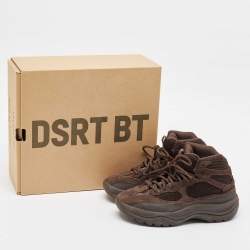 Pre Owned Yeezy x Adidas Brown Suede and Mesh Oil Desert Boots Size 39 1/3