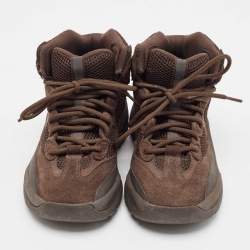 Pre Owned Yeezy x Adidas Brown Suede and Mesh Oil Desert Boots Size 39 1/3