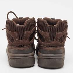 Pre Owned Yeezy x Adidas Brown Suede and Mesh Oil Desert Boots Size 39 1/3