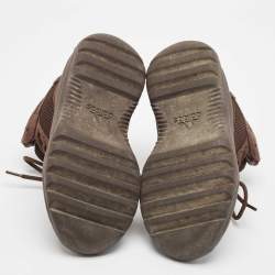 Pre Owned Yeezy x Adidas Brown Suede and Mesh Oil Desert Boots Size 39 1/3