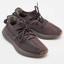 Pre Owned Yeezy x Adidas Black Knit Fabric Boost 350 V2 Cinder Sneakers Size 41 1/3