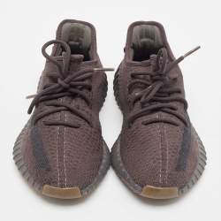 Pre Owned Yeezy x Adidas Black Knit Fabric Boost 350 V2 Cinder Sneakers Size 41 1/3