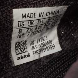 Pre Owned Yeezy x Adidas Black Knit Fabric Boost 350 V2 Cinder Sneakers Size 41 1/3