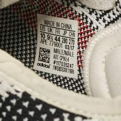 Pre Owned Yeezy x Adidas White/Black Knit Fabric Boost 350 V2 Zebra Sneakers Size 44