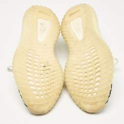 Pre Owned Yeezy x Adidas White/Black Knit Fabric Boost 350 V2 Zebra Sneakers Size 44