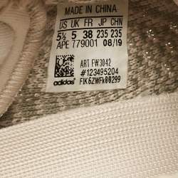Pre Owned Yeezy x Adidas Grey Knit Fabric Boost 350 V2 NR Sneakers Size 38