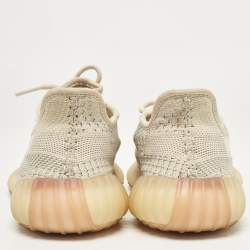 Pre Owned Yeezy x Adidas Grey Knit Fabric Boost 350 V2 NR Sneakers Size 38