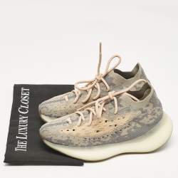 Yeezy x Adidas Grey/Beige Knit Fabric Boost 380 Mist Sneakers Size 38