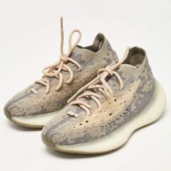 Yeezy x Adidas Grey/Beige Knit Fabric Boost 380 Mist Sneakers Size 38