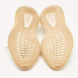 Pre Owned Yeezy x adidas Light Beige Knit Fabric Boost 350 V2 Linen Sneakers Size 39 1/3