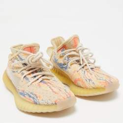 Pre Owned Yeezy x Adidas Multicolor Knit Fabric Boost 350 V2 Mx-Oat  Sneakers Size 36 1/3