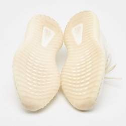 Pre Owned Yeezy x Adidas White Knit Fabric Boost 350 V2 Bone Sneakers Size 36 2/3