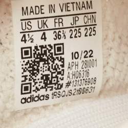 Pre Owned Yeezy x Adidas White Knit Fabric Boost 350 V2 Bone Sneakers Size 36 2/3