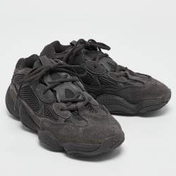 Pre Owned Yeezy x Adidas Black Suede and Mesh 500 Utility Black Sneakers Size 40 2/3
