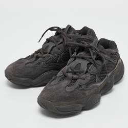 Pre Owned Yeezy x Adidas Black Suede and Mesh 500 Utility Black Sneakers Size 40 2/3