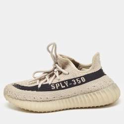Yeezy x Adidas Grey/Black Knit Fabric Boost 350 V2 Slate Sneakers Size 38 2/3