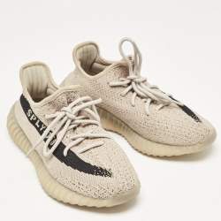 Yeezy x Adidas Grey/Black Knit Fabric Boost 350 V2 Slate Sneakers Size 38 2/3