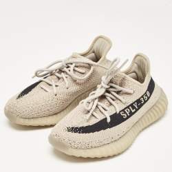 Yeezy x Adidas Grey/Black Knit Fabric Boost 350 V2 Slate Sneakers Size 38 2/3