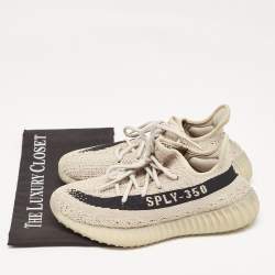 Yeezy x Adidas Grey/Black Knit Fabric Boost 350 V2 Slate Sneakers Size 38 2/3