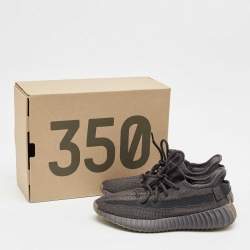 Yeezy x Adidas Black Knit Fabric Boost 350 V2 Cinder Sneakers Size 38