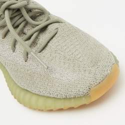 Yeezy x Adidas Grey Knit Fabric Boost 350-V2 Desert Sage Sneakers Size 38