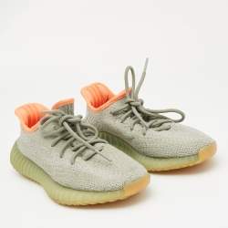 Yeezy x Adidas Grey Knit Fabric Boost 350-V2 Desert Sage Sneakers Size 38