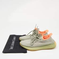 Yeezy x Adidas Grey Knit Fabric Boost 350-V2 Desert Sage Sneakers Size 38