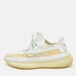Yeezy x Adidas Blue/White Knit Fabric Boost 350 V2 Cloud White Non-Reflective Sneakers 39 1/3