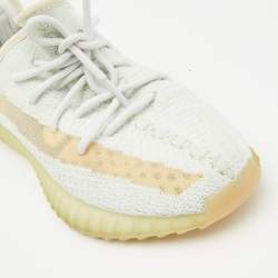 Yeezy x Adidas Blue/White Knit Fabric Boost 350 V2 Cloud White Non-Reflective Sneakers 39 1/3