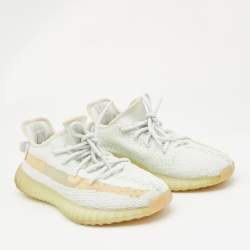 Yeezy x Adidas Blue/White Knit Fabric Boost 350 V2 Cloud White Non-Reflective Sneakers 39 1/3