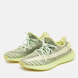 Pre Owned Yeezy x Adidas Green Knit Fabric Boost 350 V2 Yeezreel (non reflective) Sneakers Size 38