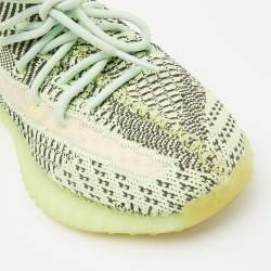 Pre Owned Yeezy x Adidas Green Knit Fabric Boost 350 V2 Yeezreel (non reflective) Sneakers Size 38