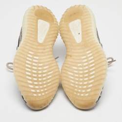 Pre Owned Yeezy x Adidas Brown/White Knit Fabric Boost 350 V2 Zyon Sneakers Size 39 1/3 