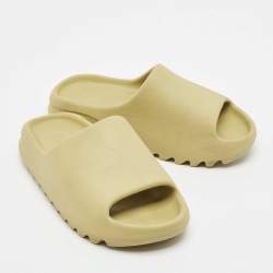 Yeezy x Adidas Green Rubber Resin Flat Slides Size 40.5