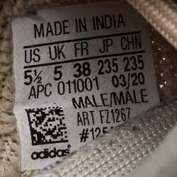 Pre Owned Yeezy x Adidas Beige/Brown Knit Fabric Boost 350 V2 Zyon Sneakers Size 38