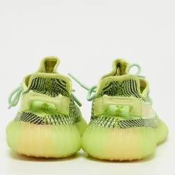 Yeezy x Adidas Neon Green Knit Fabric Boost 350 V2 Yeezreel (Non Reflective) Sneakers Size 39 1/3