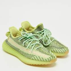 Yeezy x Adidas Neon Green Knit Fabric Boost 350 V2 Yeezreel (Non Reflective) Sneakers Size 39 1/3