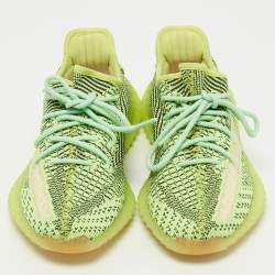 Yeezy x Adidas Neon Green Knit Fabric Boost 350 V2 Yeezreel (Non Reflective) Sneakers Size 39 1/3