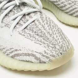 Yeezy x Adidas Grey/Blue Knit Fabric Boost 350 V2 Blue Tint Sneakers Size 39 1/3