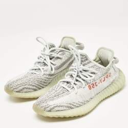 Yeezy x Adidas Grey/Blue Knit Fabric Boost 350 V2 Blue Tint Sneakers Size 39 1/3