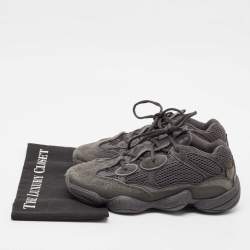 Pre Owned Yeezy x Adidas Grey Mesh and Suede Ortholite Lace Up Sneakers Size 40