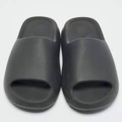 Yeezy x Adidas Black Rubber Onyx Flat Slides Size 39