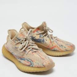 Pre Owned Yeezy x Adidas Multicolor Knit Fabric Boost 350 V2 MX Oat Sneakers Size 38