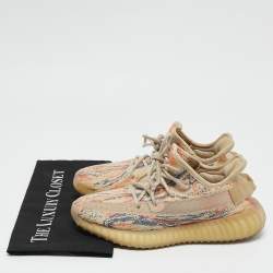 Pre Owned Yeezy x Adidas Multicolor Knit Fabric Boost 350 V2 MX Oat Sneakers Size 38