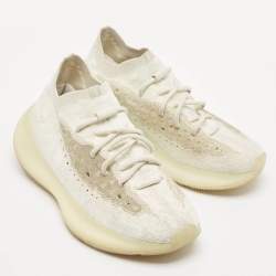 Yeezy x Adidas White Knit Fabric Boost 380 Calcite Glow Sneakers Size 39 1/3