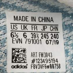 Yeezy x Adidas Blue/White Knit Fabric Boost 350 V2 Cloud White Non-Reflective Sneakers 39 1/3